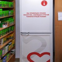 Оформление холодильного шкафа хранения лекарственных препаратов аптеки «Максавит»